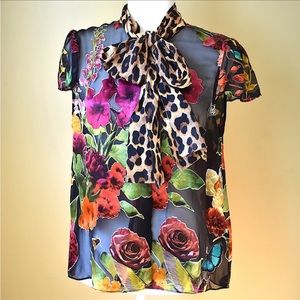 Alice + Olivia Jeannie Bow Cap Sleeve Butterfly